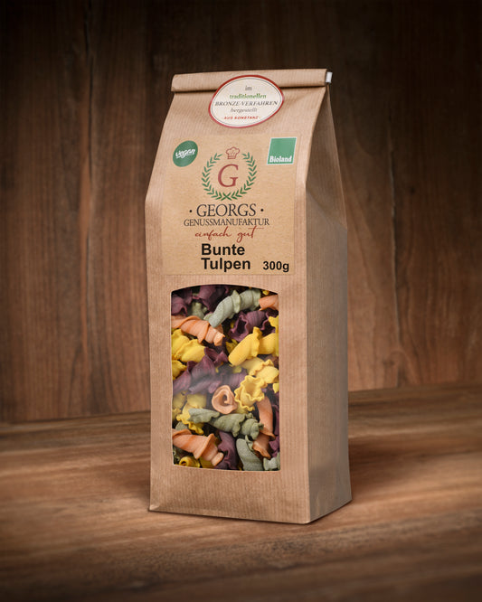 Bunte Tulpen Nudeln Hartweizen vegan Bioland 300 g